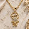 Oro Laminado Pendant Necklace, Gold Filled Style Little Boy Design, with White Micro Pave, Polished, Golden Finish, 04.156.0260.20 (02 MM Thickness, 20 Inches Length)