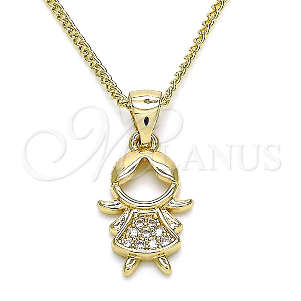 Gold Filled Necklace — Pendant Necklace Little Girl Design with White Micro — main product view — SKU 133387 | Oro Laminado collar — Pendant Necklace Little Girl diseño with blanco Micro — SKU 133387