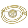 Oro Laminado Pendant Necklace, Gold Filled Style Little Girl Design, with White Micro Pave, Polished, Golden Finish, 04.156.0262.20 (02 MM Thickness, 20 Inches Length)