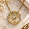 Oro Laminado Pendant Necklace, Gold Filled Style Little Girl Design, with White Micro Pave, Polished, Golden Finish, 04.156.0262.20 (02 MM Thickness, 20 Inches Length)