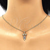 Oro Laminado Pendant Necklace, Gold Filled Style Little Girl Design, with Ruby Micro Pave, Polished, Golden Finish, 04.156.0263.1.20 (02 MM Thickness, 20 Inches Length)