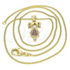 Oro Laminado Pendant Necklace, Gold Filled Style Little Girl Design, with Ruby Micro Pave, Polished, Golden Finish, 04.156.0263.1.20 (02 MM Thickness, 20 Inches Length)
