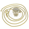 Oro Laminado Pendant Necklace, Gold Filled Style Little Boy Design, with White Micro Pave, Polished, Golden Finish, 04.156.0266.20 (02 MM Thickness, 20 Inches Length)