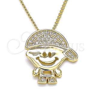 Gold Filled Necklace — Pendant Necklace Little Boy Design with White Micro — main product view — SKU 133393 | Oro Laminado collar — Pendant Necklace Little Boy diseño with blanco Micro — SKU 133393
