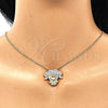 Oro Laminado Pendant Necklace, Gold Filled Style Little Girl and Heart Design, with White Micro Pave, Polished, Golden Finish, 04.156.0267.20 (02 MM Thickness, 20 Inches Length)