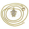 Oro Laminado Pendant Necklace, Gold Filled Style Little Girl Design, with White Micro Pave, Polished, Golden Finish, 04.156.0270.20 (02 MM Thickness, 20 Inches Length)