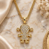 Oro Laminado Pendant Necklace, Gold Filled Style Little Girl Design, with White Micro Pave, Polished, Golden Finish, 04.156.0270.20 (02 MM Thickness, 20 Inches Length)