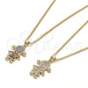 Oro Laminado Pendant Necklace, Gold Filled Style Little Girl Design, with White Micro Pave, Polished, Golden Finish, 04.156.0270.20 (02 MM Thickness, 20 Inches Length)