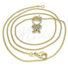 Oro Laminado Pendant Necklace, Gold Filled Style Little Boy Design, with White Micro Pave, Polished, Golden Finish, 04.156.0271.20 (02 MM Thickness, 20 Inches Length)