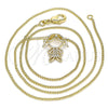 Oro Laminado Pendant Necklace, Gold Filled Style Little Girl Design, with White Micro Pave, Polished, Golden Finish, 04.156.0272.20 (02 MM Thickness, 20 Inches Length)
