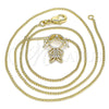 Oro Laminado Pendant Necklace, Gold Filled Style Little Girl Design, with White Micro Pave, Polished, Golden Finish, 04.156.0272.20 (02 MM Thickness, 20 Inches Length)