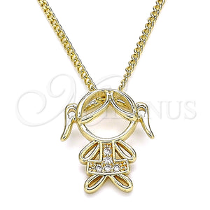 Gold Filled Necklace — Pendant Necklace Little Girl Design with White Micro — main product view — SKU 133401 | Oro Laminado collar — Pendant Necklace Little Girl diseño with blanco Micro — SKU 133401