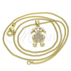 Oro Laminado Pendant Necklace, Gold Filled Style Little Girl Design, with White Micro Pave, Polished, Golden Finish, 04.156.0273.20 (02 MM Thickness, 20 Inches Length)