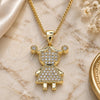 Oro Laminado Pendant Necklace, Gold Filled Style Little Girl Design, with White Micro Pave, Polished, Golden Finish, 04.156.0275.20 (02 MM Thickness, 20 Inches Length)
