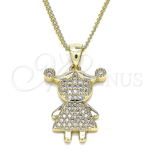 Gold Filled Necklace — Pendant Necklace Little Girl Design with White Micro — main product view — SKU 133404 | Oro Laminado collar — Pendant Necklace Little Girl diseño with blanco Micro — SKU 133404