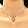 Oro Laminado Pendant Necklace, Gold Filled Style Little Girl Design, with White Micro Pave, Polished, Golden Finish, 04.156.0277.20 (02 MM Thickness, 20 Inches Length)