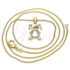 Oro Laminado Pendant Necklace, Gold Filled Style Little Girl Design, with White Micro Pave, Polished, Golden Finish, 04.156.0277.20 (02 MM Thickness, 20 Inches Length)