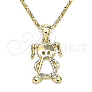 Gold Filled Necklace — Pendant Necklace Little Girl Design with White Micro — main product view — SKU 133406 | Oro Laminado collar — Pendant Necklace Little Girl diseño with blanco Micro — SKU 133406