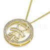 Oro Laminado Pendant Necklace, Gold Filled Style Little Boy Design, with White Micro Pave, Polished, Golden Finish, 04.156.0278.20 (02 MM Thickness, 20 Inches Length)