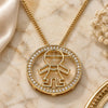 Oro Laminado Pendant Necklace, Gold Filled Style Little Boy Design, with White Micro Pave, Polished, Golden Finish, 04.156.0278.20 (02 MM Thickness, 20 Inches Length)