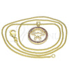Oro Laminado Pendant Necklace, Gold Filled Style Little Girl Design, with Ruby Micro Pave, Polished, Golden Finish, 04.156.0105.2.20 (02 MM Thickness, 20 Inches Length)