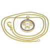 Oro Laminado Pendant Necklace, Gold Filled Style Little Girl Design, with Ruby Micro Pave, Polished, Golden Finish, 04.156.0105.2.20 (02 MM Thickness, 20 Inches Length)