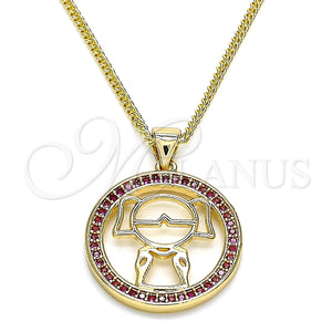 Gold Filled Necklace — Pendant Necklace Little Girl Design with Ruby Micro — main product view — SKU 133408 | Oro Laminado collar — Pendant Necklace Little Girl diseño with Ruby Micro — SKU 133408