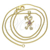 Oro Laminado Pendant Necklace, Gold Filled Style Little Girl Design, with White Micro Pave, Polished, Golden Finish, 04.156.0280.20 (02 MM Thickness, 20 Inches Length)