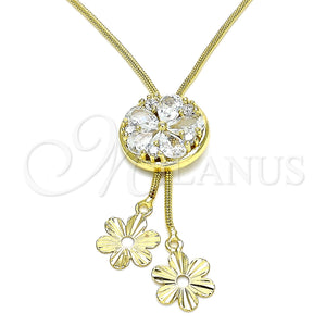 Gold Filled Necklace — Fancy Necklace Flower Design with White Cubic Zirconia — main product view — SKU 133413 | Oro Laminado collar — elegante Necklace flor diseño with blanco Cubic Zirconia — SKU 133413