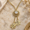 Oro Laminado Fancy Necklace, Gold Filled Style Flower Design, with White Cubic Zirconia, Polished, Golden Finish, 04.347.0006.1.20 (01 MM Thickness, 20 Inches Length)