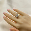 Oro Laminado Elegant Ring, Gold Filled Style Elephant Design, Polished, Tricolor, 01.351.0010.1.08 (Size 8)