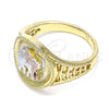 Oro Laminado Elegant Ring, Gold Filled Style Elephant Design, Polished, Tricolor, 01.351.0010.1.08 (Size 8)