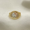 Oro Laminado Elegant Ring, Gold Filled Style Elephant Design, Polished, Tricolor, 01.351.0010.1.08 (Size 8)