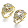 Oro Laminado Elegant Ring, Gold Filled Style Elephant Design, Polished, Tricolor, 01.351.0010.1.08 (Size 8)