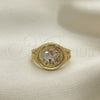 Oro Laminado Elegant Ring, Gold Filled Style Elephant Design, Polished, Tricolor, 01.351.0010.1.09 (Size 9)