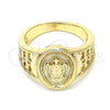 Oro Laminado Elegant Ring, Gold Filled Style Turtle Design, Polished, Golden Finish, 01.351.0011.08 (Size 8)