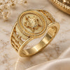 Oro Laminado Elegant Ring, Gold Filled Style Turtle Design, Polished, Golden Finish, 01.351.0011.09 (Size 9)