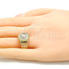 Oro Laminado Elegant Ring, Gold Filled Style Turtle Design, Polished, Tricolor, 01.351.0011.1.08 (Size 8)
