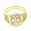 Oro Laminado Elegant Ring, Gold Filled Style Turtle Design, Polished, Tricolor, 01.351.0011.1.08 (Size 8)