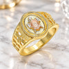 Oro Laminado Elegant Ring, Gold Filled Style Turtle Design, Polished, Tricolor, 01.351.0011.1.09 (Size 9)