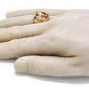 Oro Laminado Mens Ring, Gold Filled Style Horse Design, with Multicolor Crystal, Polished, Golden Finish, 01.351.0016.12 (Size 12)