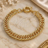 Oro Laminado Basic Bracelet, Gold Filled Style Diamond Cutting Finish, Golden Finish, 03.319.0006.08 (09 MM Thickness, 8 Inches Length)