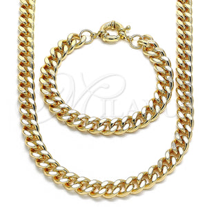 Gold Filled Bracelet — Necklace and Bracelet Miami Cuban Design Polished 06. — main product view — SKU 133455 | Oro Laminado brazalete — Necklace and Bracelet Miami Cuban diseño pulido 06. — SKU 133455