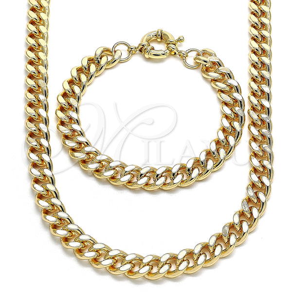 Gold Filled Bracelet — Necklace and Bracelet Miami Cuban Design Polished 06. — main product view — SKU 133455 | Oro Laminado brazalete — Necklace and Bracelet Miami Cuban diseño pulido 06. — SKU 133455