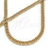 Oro Laminado Necklace and Bracelet, Gold Filled Style Diamond Cutting Finish, Golden Finish, 06.319.0002