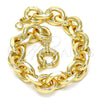 Oro Laminado Basic Bracelet, Gold Filled Style Rolo Design, Polished, Golden Finish, 03.319.0008.08 (12 MM Thickness, 8 Inches Length)