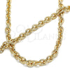 Oro Laminado Necklace and Bracelet, Gold Filled Style Rolo Design, Polished, Golden Finish, 06.319.0005