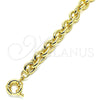 Oro Laminado Basic Bracelet, Gold Filled Style Rolo Design, Polished, Golden Finish, 03.319.0009.08 (09 MM Thickness, 8 Inches Length)