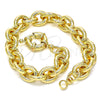 Oro Laminado Basic Bracelet, Gold Filled Style Rolo Design, Polished, Golden Finish, 03.319.0009.08 (09 MM Thickness, 8 Inches Length)