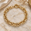 Oro Laminado Basic Bracelet, Gold Filled Style Rolo Design, Polished, Golden Finish, 03.319.0009.08 (09 MM Thickness, 8 Inches Length)
